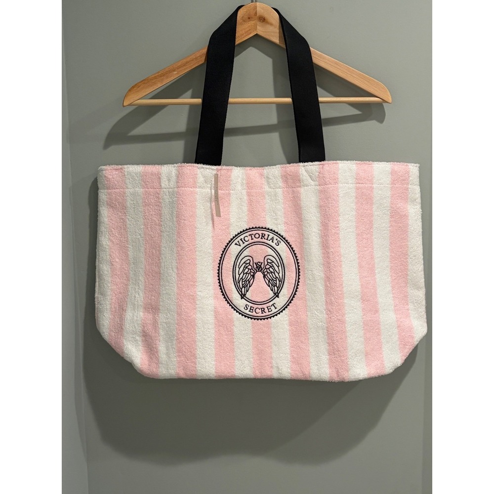 Victoria's Secret 13.5" x 22" Angel Essentials Heritage Stripe Terry Tote Bag